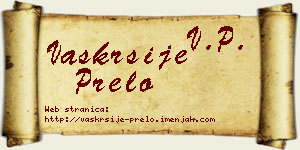Vaskrsije Prelo vizit kartica